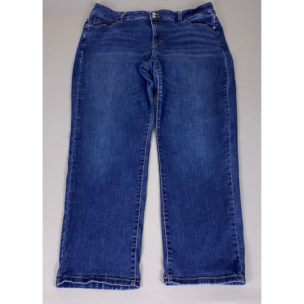 Lane Bryant Jeans Womens 20 Blue High Rise Straight Flex Magic Waist Tight Tummy